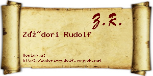 Zádori Rudolf névjegykártya