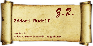 Zádori Rudolf névjegykártya